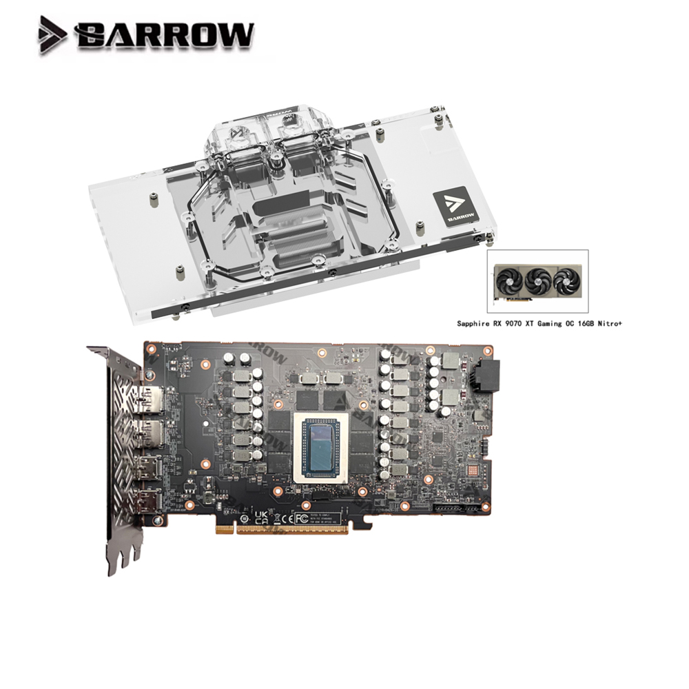 Rx 9070 16Gb - Barrow GPU bloc d'eau pour Sapphire