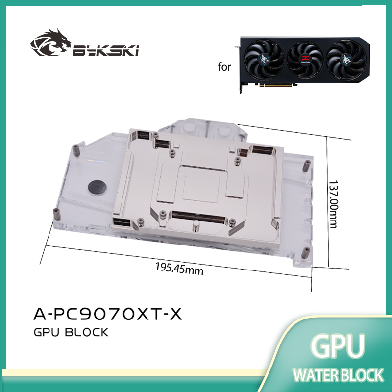 Rx 9070 Xt - Bykski A-PC9070XT-X bloc GPU utilisé pour
