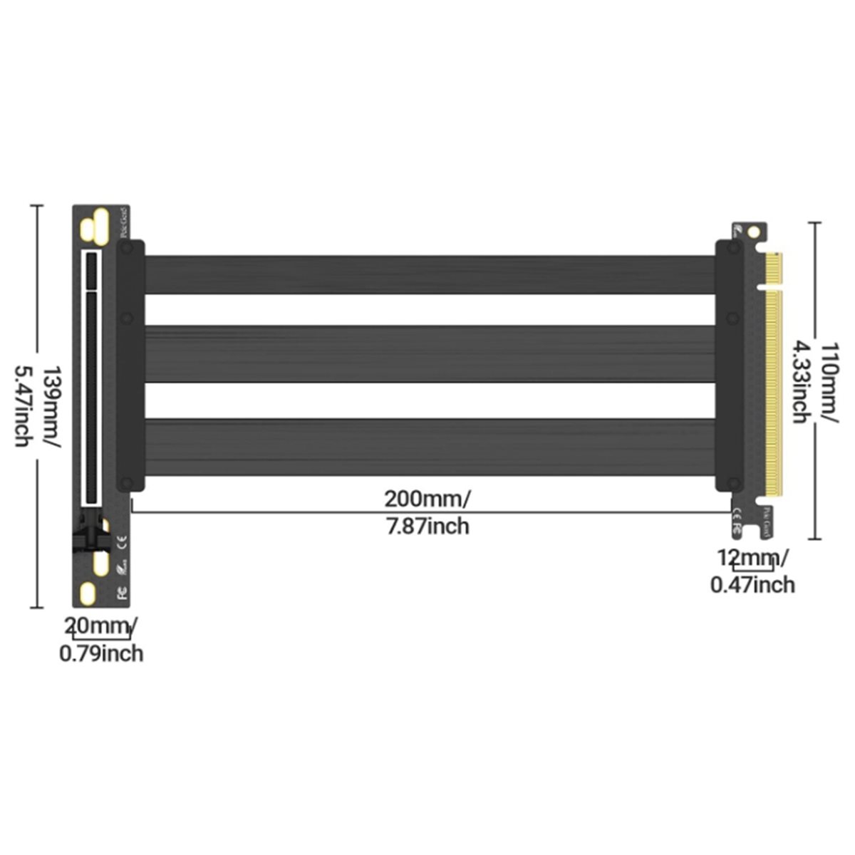 Câble Riser PCIe 5.0 pour Mont - Pcie 5.0 Gpu Riser Cable avis et prix