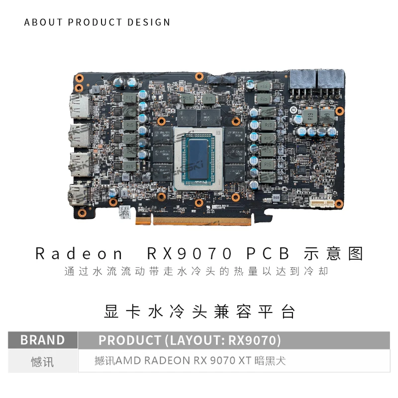 Bykski A-PC9070XT-X bloc GPU u - Rx 9070 Xt avis et prix